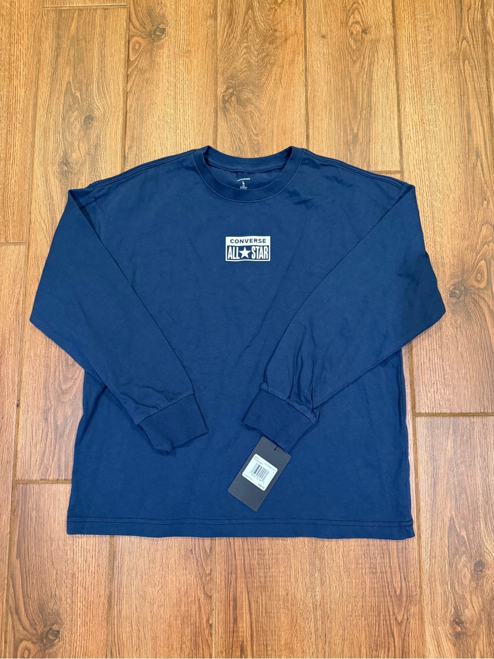 Converse Navy Long-Sleeve All Star Logo Tee / boys youth large